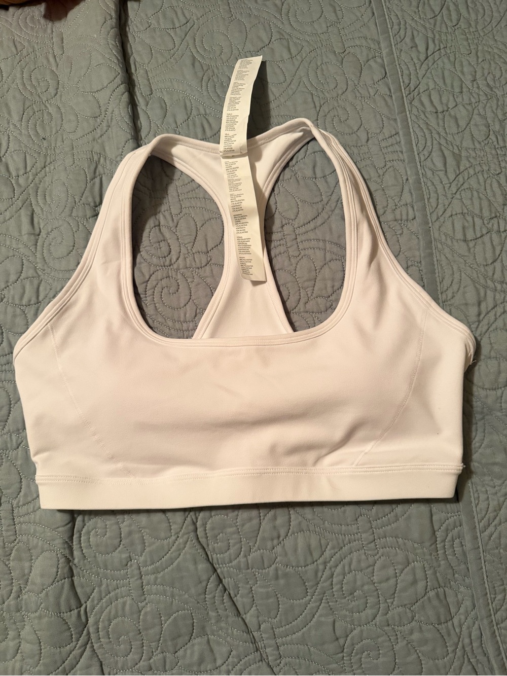 Fabletics White Racerback Sports Bra – Size Medium – NWOT